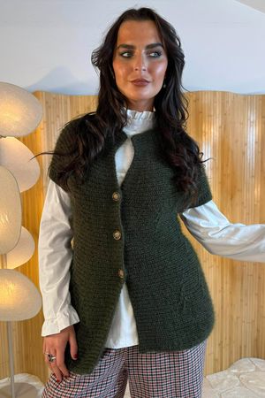 Laney Cap Sleeve Cardigan Khaki